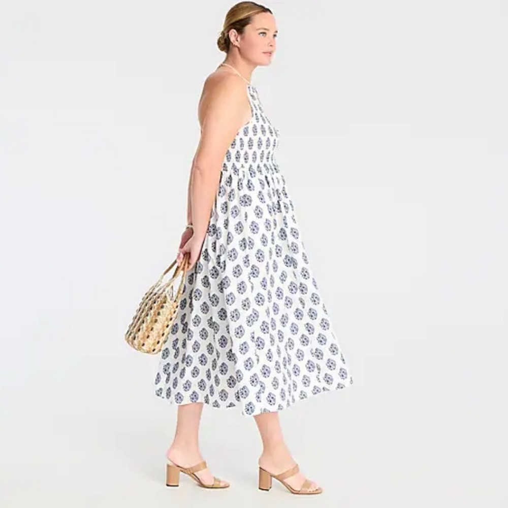 J. Crew Blue and White Patterned Dress